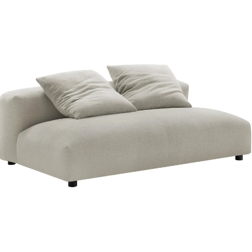 Solace Modular Armless Loveseat in Linen Brown Fabric