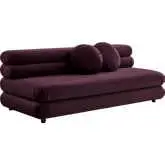 Jubilee Modular Armless Loveseat in Mulberry Red Performance Velvet