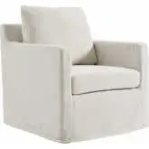 Serene Swivel Accent Arm Chair in in Salt Gray Linen Slipcover