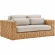 Thames 4 Piece Outdoor Loveseat Set in Natural Wicker Rattan & Gray Fabric