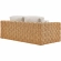 Thames 4 Piece Outdoor Loveseat Set in Natural Wicker Rattan & Gray Fabric