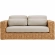 Thames 4 Piece Outdoor Loveseat Set in Natural Wicker Rattan & Gray Fabric
