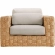 Thames 4 Piece Outdoor Loveseat Set in Natural Wicker Rattan & Gray Fabric