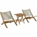 Vienna 3 Piece Outdoor Folding Lounge Chairs & Side Table in Natural Rope & Teak