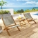 Vienna 3 Piece Outdoor Folding Lounge Chairs & Side Table in Natural Rope & Teak