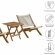 Vienna 3 Piece Outdoor Folding Lounge Chairs & Side Table in Natural Rope & Teak
