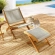 Vienna 2 Piece Outdoor Folding Lounge Chair & Ottoman Set in Natural Rope & Teak