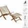 Vienna 2 Piece Outdoor Folding Lounge Chair & Ottoman Set in Natural Rope & Teak