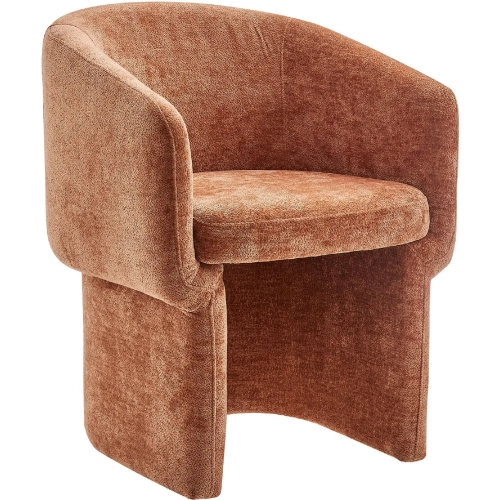 Verity Dining Arm Chair in Rust Brown Chenille