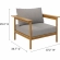 Wren Outdoor Accent Arm Chair & Ottoman Set in Driftwood Brown Fabric & Teak