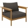 Wren Outdoor Accent Arm Chair & Ottoman Set in Flint Gray Fabric & Teak