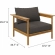 Wren Outdoor Accent Arm Chair & Ottoman Set in Flint Gray Fabric & Teak