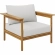 Wren Outdoor Accent Arm Chair & Ottoman Set in Sail White Fabric & Teak