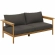 Wren 2 Piece Outdoor Sofa & Ottoman Set in Flint Gray Fabric & Teak