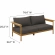 Wren 2 Piece Outdoor Sofa & Ottoman Set in Flint Gray Fabric & Teak