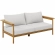 Wren 2 Piece Outdoor Sofa & Ottoman Set in Sail White Fabric & Teak