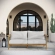 Wren Outdoor Sofa in Sail White Fabric & Teak