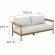 Wren 2 Piece Outdoor Sofa & Ottoman Set in Sail White Fabric & Teak