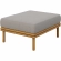 Wren Outdoor Accent Arm Chair & Ottoman Set in Driftwood Brown Fabric & Teak