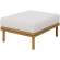 Wren Outdoor Accent Arm Chair & Ottoman Set in Sail White Fabric & Teak