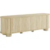 Overture 63" Oval TV STand in Faux Travertine
