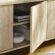 Overture 63" Oval TV STand in Faux Travertine