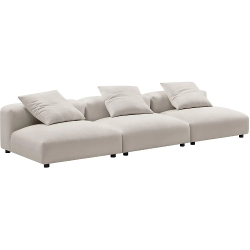 Solace 3 Piece Modular Sofa in Salt Gray Fabric