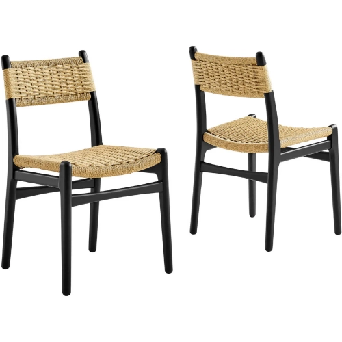 Wynn Dining Chair in Natural Rope & Black Wood (Set of 2)