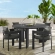 Tahoe 5 Piece Outdoor Round Dining Set in Charcoal Fabric & Gray Aluminum