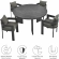 Tahoe 5 Piece Outdoor Round Dining Set in Charcoal Fabric & Gray Aluminum