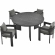 Tahoe 5 Piece Outdoor Round Dining Set in Gray Fabric & Gray Aluminum