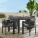 Tahoe 5 Piece Outdoor Round Dining Set in Gray Fabric & Gray Aluminum