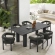 Nautica 7 Piece Outdoor Dining Table Set in Gray Fabric & Graphite Aluminum