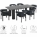 Nautica 7 Piece Outdoor Dining Table Set in Gray Fabric & Graphite Aluminum
