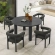 Nautica 5 Piece Round Outdoor Dining Table Set in Gray Fabric & Graphite Aluminum