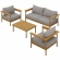 Wren 4 Piece Outdoor Sofa Set in Driftwood Brown Fabric & Teak