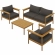 Wren 4 Piece Outdoor Sofa Set in Flint Gray Fabric & Teak