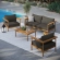 Wren 4 Piece Outdoor Sofa Set in Flint Gray Fabric & Teak