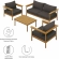 Wren 4 Piece Outdoor Sofa Set in Flint Gray Fabric & Teak