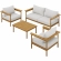 Wren 4 Piece Outdoor Sofa Set in Sail White Fabric & Teak