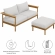Wren 2 Piece Outdoor Sofa & Ottoman Set in Sail White Fabric & Teak