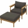 Wren Outdoor Accent Arm Chair & Ottoman Set in Flint Gray Fabric & Teak