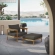 Wren Outdoor Accent Arm Chair & Ottoman Set in Flint Gray Fabric & Teak