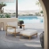 Wren Outdoor Accent Arm Chair & Ottoman Set in Sail White Fabric & Teak