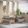 Wren Outdoor Accent Arm Chair in Driftwood Brown Fabric & Teak (Set of 2)
