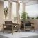 Wren Outdoor Accent Arm Chair in Flint Gray Fabric & Teak (Set of 2)