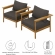Wren Outdoor Accent Arm Chair in Flint Gray Fabric & Teak (Set of 2)