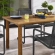 Abacus 7 Piece Outdoor Dining Table Set in Wood Finish Metal & Black Rattan
