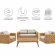 Thames 4 Piece Outdoor Loveseat Set in Natural Wicker Rattan & Gray Fabric