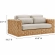 Thames 4 Piece Outdoor Loveseat Set in Natural Wicker Rattan & Gray Fabric